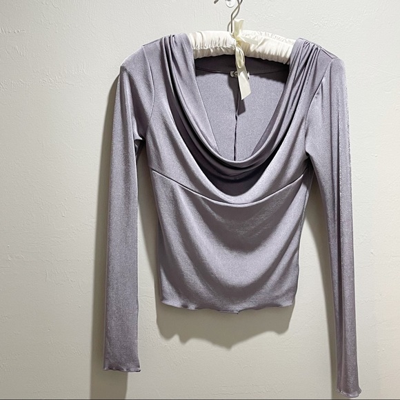 INTIMATELY FREE PEOPLE Women’s Gray Silver CARRIE LAYERING TOP Slinky Knit